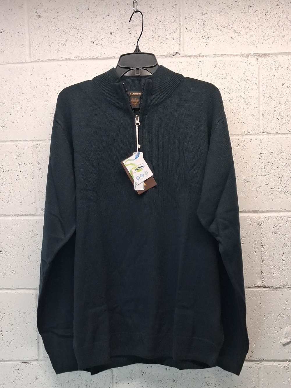 NWT Unisex Harriton Dark Navy Half-Zip Sweater Sz. Large